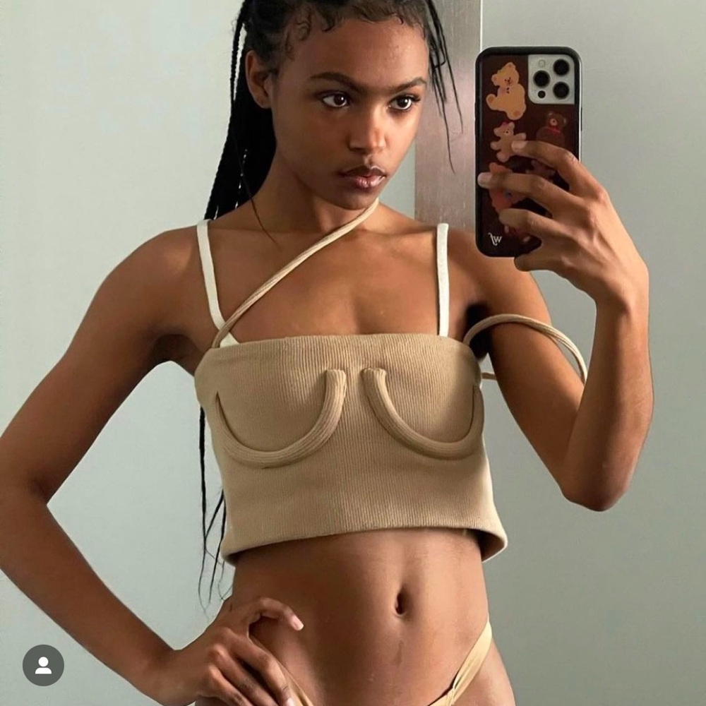 Orseund Iris Knit Tube Top in Camel